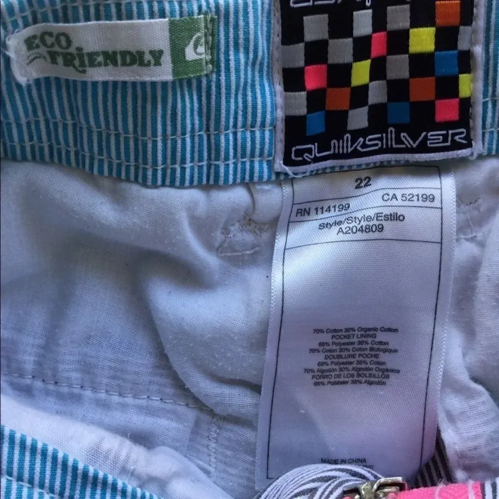 Quiksilver eco friendly striped shorts